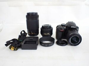 Nikon ニコン D3400 デジタル一眼レフカメラ 18-55mm/70-300mm/35mm レンズ3本セット ∴ 6E5B6-1