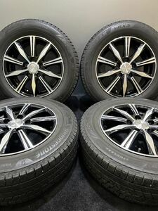 195/65R15 BRIDGESTONE/VRX3 21年製 BALMINUM 15インチ 6J ＋45 114.3 5H スタッドレス 4本 セレナ ノア ヴォクシー (南3-E699)