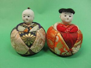 アンティーク　木目込み童人形　ひな人形　稚児人形　一対　日本人形