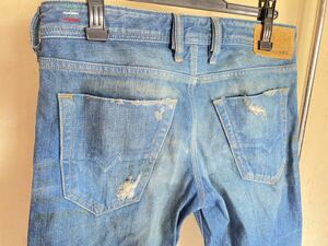 DIESEL 29インチ デニムジーンズ ディーゼル デニム ジーンズ パンツ W29 KOOLTER WASH 008 X2 MADE IN ITALY ダメージ ヴィンテージ