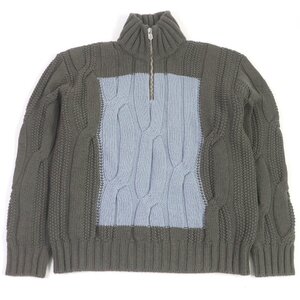 未使用品□HERMES エルメス 22AW Pull Colcamionneur Block Torsade ウール カシミヤ ハーフジップ 長袖ニット XL イタリア製 正規品