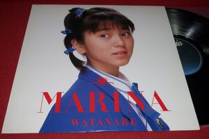 0915こ3F■LP■渡辺満里奈/MARINA【プロモ/おニャン子クラブ/元々帯無し】アイドル/80年代(送料710円【ゆ80】