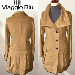 即落送料無料★ 美品 Viaggio Blu 定価7万円程 高級 カシミヤ 起毛 ウール コート ジャケット Vicky ビッキー アウター 格安 デパート 系