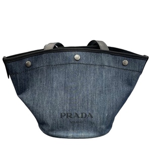 プラダ PRADA 2WAYバケットトート 1BG244 デニム デニム/インディゴ ハンドバッグ レディース 中古