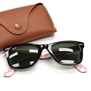 1円 ◆美品 RayBan レイバン サングラス ウェイファーラー アイウェア RB2140-A プラスチック ブラック ホワイト◆E.Bres.pS-01