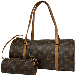 ルイ・ヴィトン Louis Vuitton パピヨン 30 バレルバッグ 筒型 旧型 ハンドバッグ モノグラム ブラウン M51385 レディース 【中古】