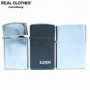 【難有り含む】ZIPPO/ジッポー ブラッシュド加工 レギュラー/ヴィンテージ スリム等 84/88/92年製 3点セット /UPK