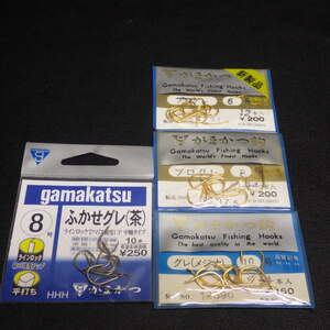 Gamakatsu がまかつ鈎/ふかせグレ(茶) 8号 グレ(メジナ) 10号 プログレ 6号8号 セット ※未使用在庫品(3a0600)※クリックポスト