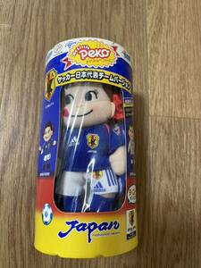 ペコちゃん　サッカー　日本代表　ぬいぐるみ　フィギュア　PEKO ホーム　不二家　レア　ヴィンテージ　JFA オフィシャル