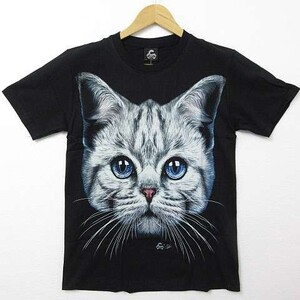 【送料無料/新品】Caballo 半袖Tシャツ かわいい猫デザイン キャット ブルーアイ メンズSS レディースSサイズ 男女兼用 ■L18153SSA18