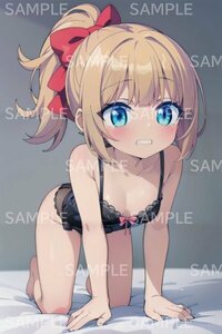 D317　オリジナルイラスト A4サイズ ポスター 一点物 再販なし 美少女 高品質 イラストアート セクシーアート アニメ anime　部屋着