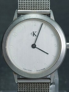 Calvin Klein カルバンクライン K3111 アナログ クォーツ 腕時計 ホワイト文字盤 シンプルデザイン メタルベルト ステンレス 電池交換済み