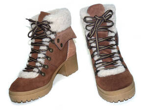 See by Chloe クロエ Eileen Hiker スエードレザー ボア ハイキング ブーツ ブーティー 37