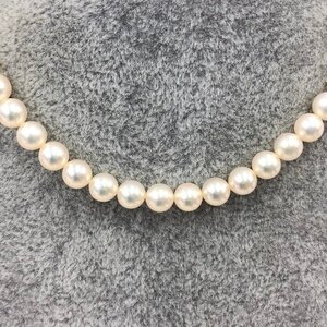 MIKIMOTO ミキモト パールネックレス K14WG刻印 26.9g パール幅6.8mm 箱付き【CLAS3022】