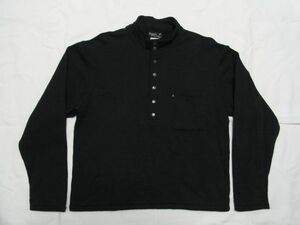 ☆美品・未着用☆ 90s agnes b. homme アニエスベーオム スタンドカラー 胸ポケット ハーフスナップボタン スウェット size1 黒 ☆古着