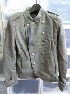 SHELLAC Officer Collar Short Coat ショートコート ジャケット 48 グレー #51808 シェラック