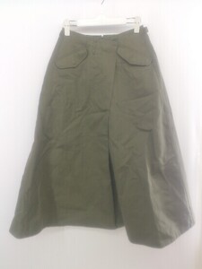 ◇ Dickies × B:MING by BEAMS ミリタリー系 ロング フレア スカート サイズS カーキ レディース P