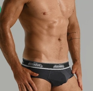 即決正規品新品 オージーバム Aussiebum WJ 2.0 Brief -黒灰S- ビキニブリーフ ダークグレイ 黒灰色 現品表記サイズ S　モダール生地