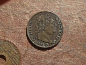 イギリス　1Farthing　銅貨　1819年　KM#？　(19.6mm, 2.6g) George III世