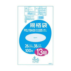 オルディ ポリバック規格袋13号0.025mm 透明100P×20冊 10507201