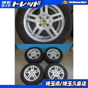 キューブに 中古冬タイヤ ノーストレック N3i 175/65R14 82Q 中古 AZスポーツ 5.5J +50 4H100 4本 久喜