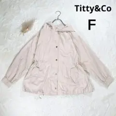 【Titty&Co】フード付きミドル丈コート (Ｆ) ピンク系 Aライン