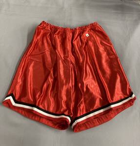 21-9 メーカー不明 体操服 短パン Mサイズ レッド スポーツ ウェア 短パン ハーフ パンツ バスケ パンツ 体操着 コスプレ 昭和 レトロ 赤