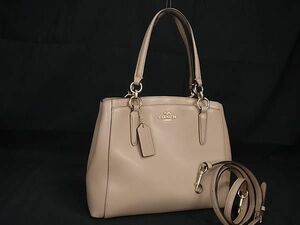 1円 ■極美品■ COACH コーチ F36642 ミネッタ レザー 2WAY クロスボディ ショルダー トート ハンドバッグ レディース ベージュ系 BG9149