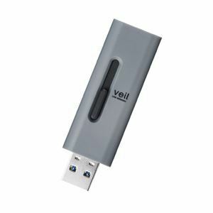 【新品】エレコム スライド式USBメモリ 64GB グレー MF-TRU332GBK
