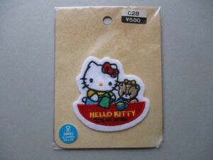 90s サンリオ ハローキティ ワッペン/SANRIO刺繍HELLO KITTYねこネコ猫パッチ刺繍アップリケ ハンドメイドC入園・入学 昭和 レトロ S52