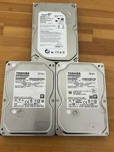 【中古動作品】デスクトップ用 3.5インチ 500GB ハードディスク 3個セット