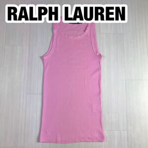 RALPH LAUREN ラルフローレン タンクトップ M ピンク 刺繍ポニー ワンポイントロゴ