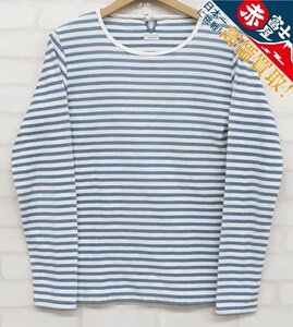 7T9089/visvim BORDER CREW INDIGO L/S 0115105010022 クルーネックボーダーカットソー 長袖Tシャツ