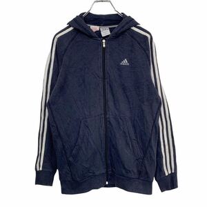 adidas ジップアップ パーカー キッズ 170 ネイビー アディダス スポーツ 古着卸 アメリカ仕入 t2112-3386