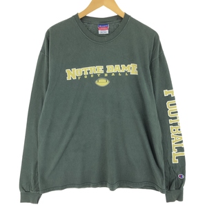 古着 00年代 チャンピオン Champion NOTRE DAME ノートルダム大学 ロングTシャツ ロンT メンズXL相当 /eaa432874