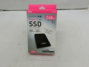 【未使用】 リーダーメディアテクノ LAZOS ポータブルSSD 240GB L-S240-B