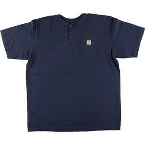 古着 ビッグサイズ カーハート Carhartt ORIGINAL FIT ヘンリーネック 半袖 ワンポイントロゴポケットTシャツ メンズXXXL /eaa411567