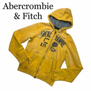 Abercrombie&Fitch アバクロンビー&フィッチ アバクロ ジップアップパーカー ジップアップ 裏起毛 黄色 S 長袖 トップス