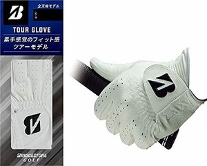 BRIDGESTONE(ブリヂストン) ゴルフグローブ TOUR GLOVE GLG12 メンズ ホワイト 24cm