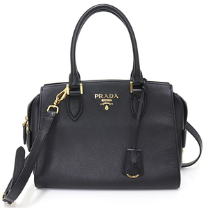 PRADA プラダ 2WAYバッグ ショルダーバッグ ハンドバッグ サフィアーノレザー NERO ブラック ゴールド金具【中古】Aランク