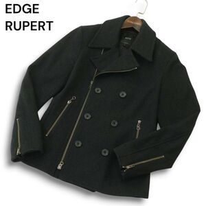 EDGE RUPERT ルパート 秋冬 メルトン ウール★ ライダース ピーコート Pコート ジャケット Sz.2 メンズ グレー　A4T13079_C#N