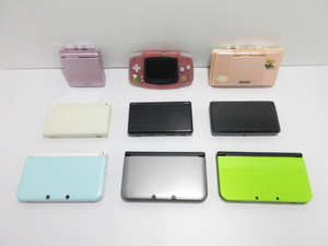 s23442-ty [送料950円] ジャンク○9個セット GBA GBASP DS 3DS New3DSLL 各1個 DSLite 3DSLL 各2個 [035-250108]