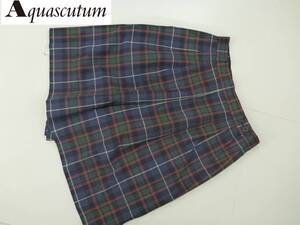 美品 アクアスキュータム（Aquascutum） ★紺×緑×赤×白　チェック柄　キュロット　9　M相当