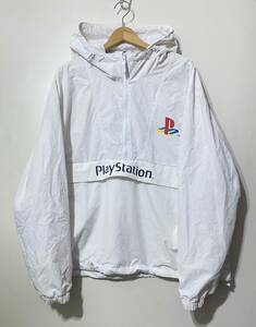 ★ H&M × Play Station オフィシャルライセンス アノラックパーカー 白 ホワイト XL プレイステーション 裏メッシュ ハーフジップ 