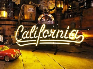 【即納】【在庫あり】　カリフォルニア　ネオン管　（イエロー）　■　【6ヶ月保証付き】　■　アメリカ雑貨　アメリカン雑貨