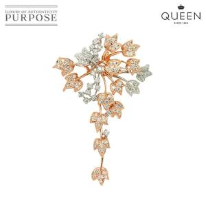 クイーン Queen ダイヤ 1.44ct ブローチ K18 PG WG ピンク ホワイトゴールド 750 Diamond Brooch 90236346