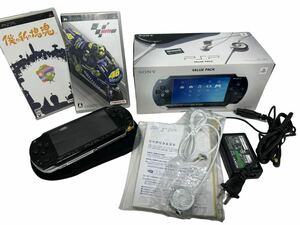 a943) ソニー SONY PSP本体 PSP-1000 PSP-100アダプタ ソフト付き　動作確認済み