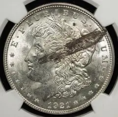 『NGC mint error MS62』モルガンダラー銀貨（1921年）