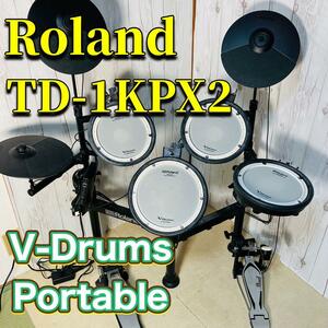 Roland 電子ドラム TD-1KPX2 V-Drums Portable ローランド ドラム 練習 楽器 折りたたみ式 pearl キックペダル ツインペダル