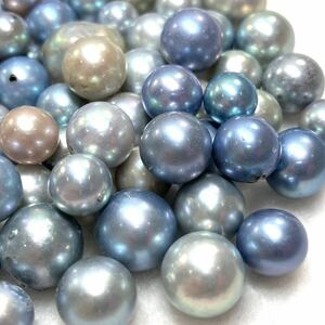 ☆アコヤ本真珠おまとめ500ct☆M 約100g パール 真珠 ジュエリー 裸石 宝石 片穴 両穴 グレー pearl jewelry 